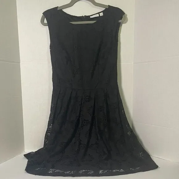 New York & Company | Dresses | Newyork Company Black Sleeveless Lace Fit  Flare Dress Size 6 | Poshmark